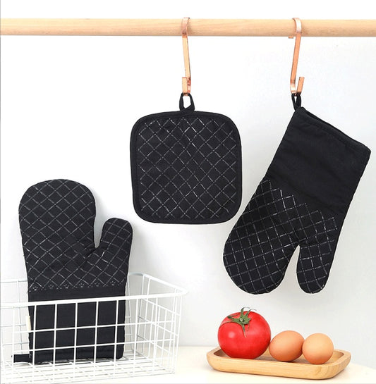 Non-Slip Oven Gloves with Matching Cushion